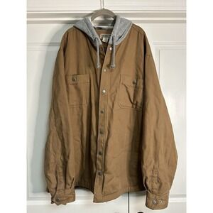 Duluth Trading, Mens Hooded‎ Flannel Lined Jacket, Brown, Size 3XL